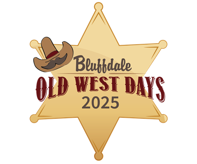 Illustration of sheriffs star with words Bluffdale Old West Days 2025